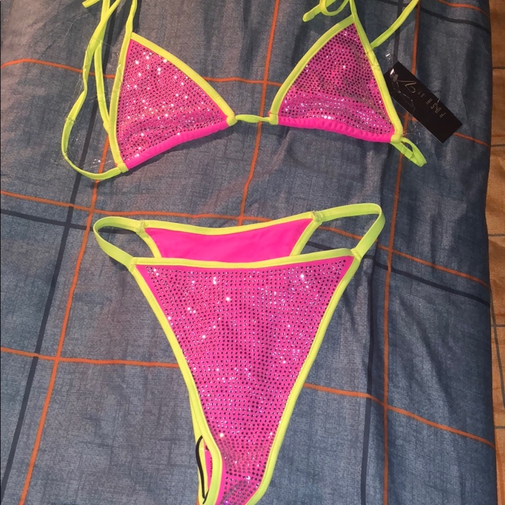 COPY - Neon Rhinestone Thong Bikini
